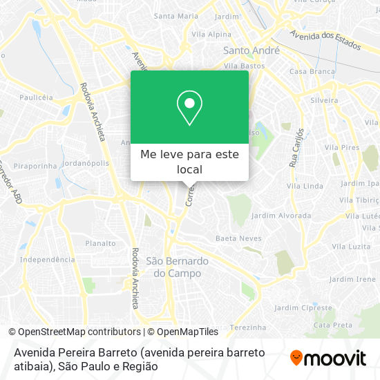 Avenida Pereira Barreto (avenida pereira barreto atibaia) mapa