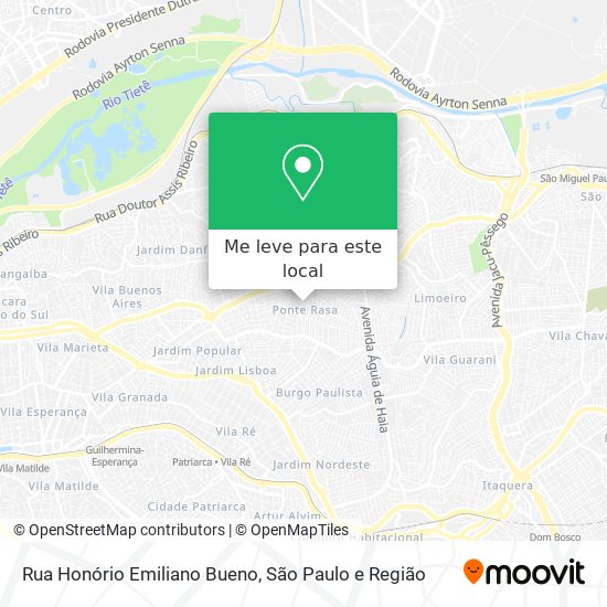 Rua Honório Emiliano Bueno mapa