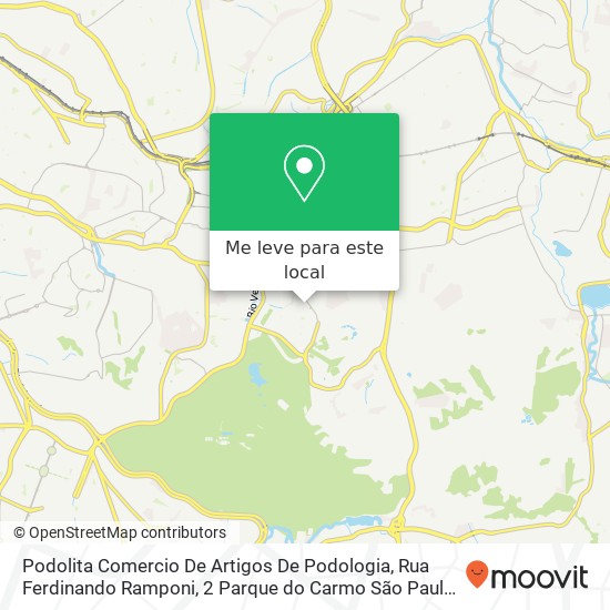 Podolita Comercio De Artigos De Podologia, Rua Ferdinando Ramponi, 2 Parque do Carmo São Paulo-SP 08270-530 mapa