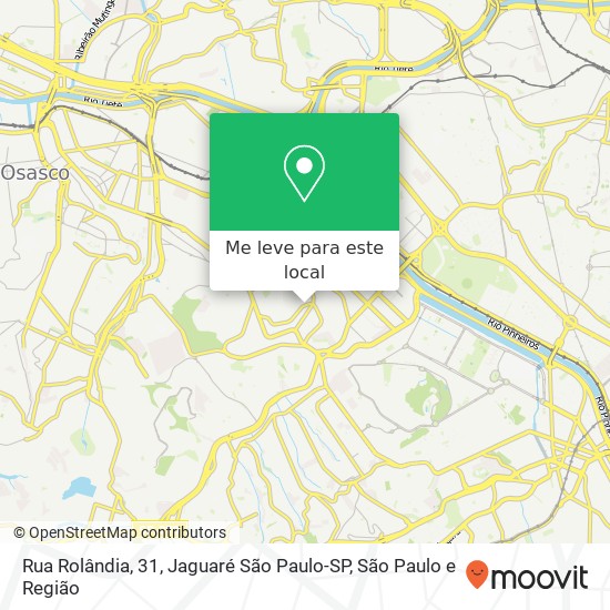 Rua Rolândia, 31, Jaguaré São Paulo-SP mapa