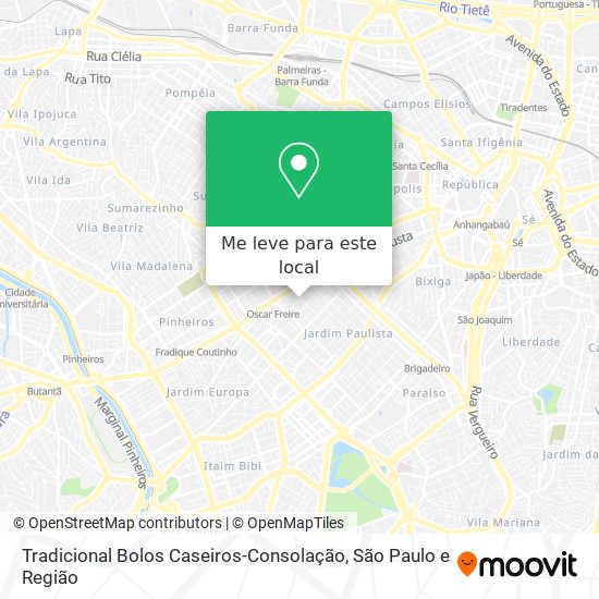 Tradicional Bolos Caseiros-Consolação mapa