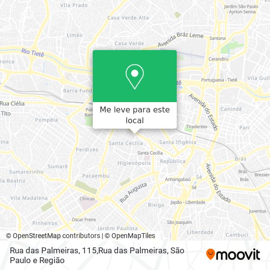 Rua das Palmeiras, 115,Rua das Palmeiras mapa