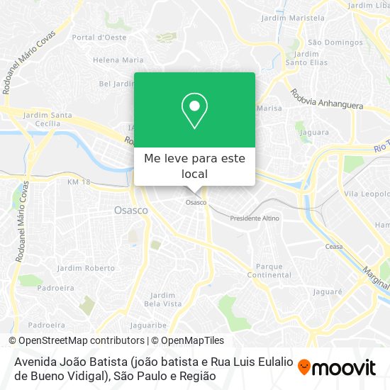 Avenida João Batista (joão batista e Rua Luis Eulalio de Bueno Vidigal) mapa