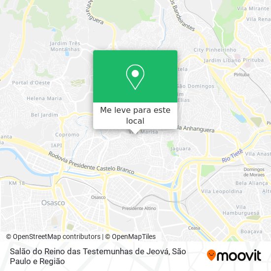 Salão do Reino das Testemunhas de Jeová mapa