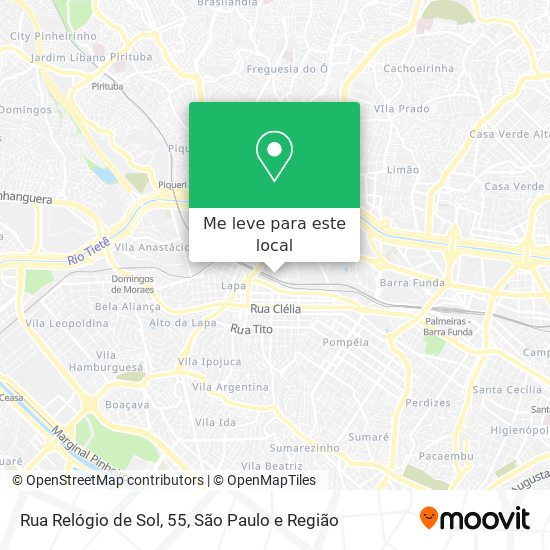 Rua Relógio de Sol, 55 mapa