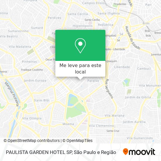 PAULISTA GARDEN HOTEL SP mapa