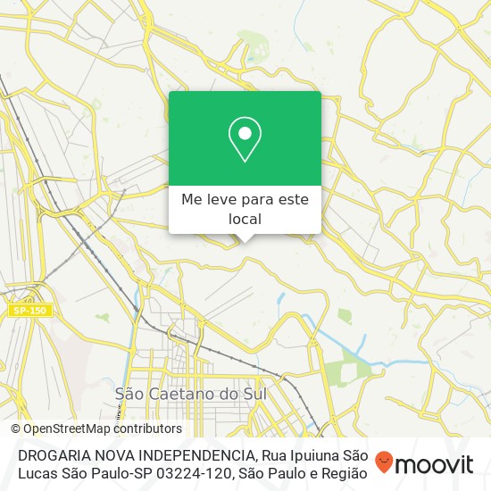 DROGARIA NOVA INDEPENDENCIA, Rua Ipuiuna São Lucas São Paulo-SP 03224-120 mapa