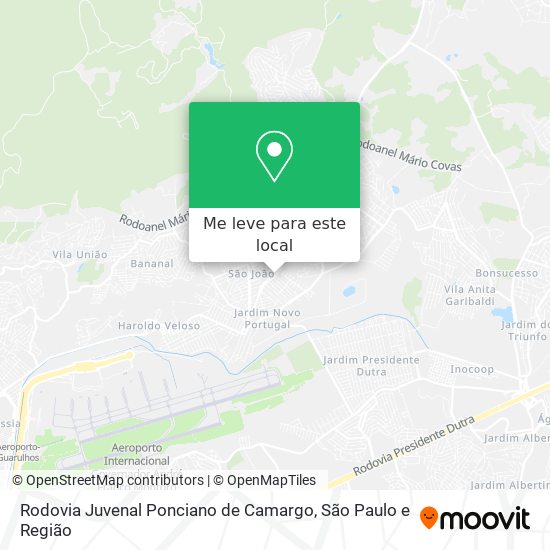 Rodovia Juvenal Ponciano de Camargo mapa