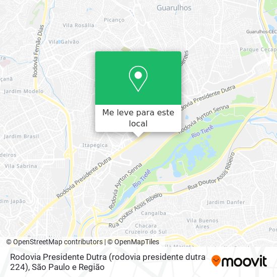 Rodovia Presidente Dutra (rodovia presidente dutra 224) mapa