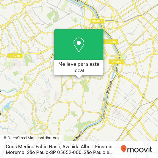 Cons Médico Fabio Nasri, Avenida Albert Einstein Morumbi São Paulo-SP 05652-000 mapa