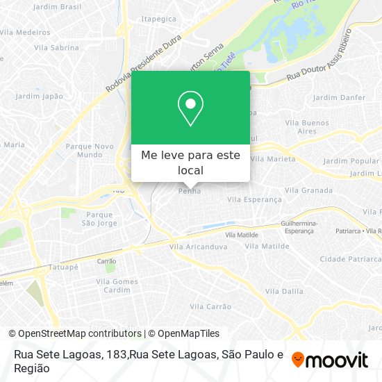 Rua Sete Lagoas, 183,Rua Sete Lagoas mapa