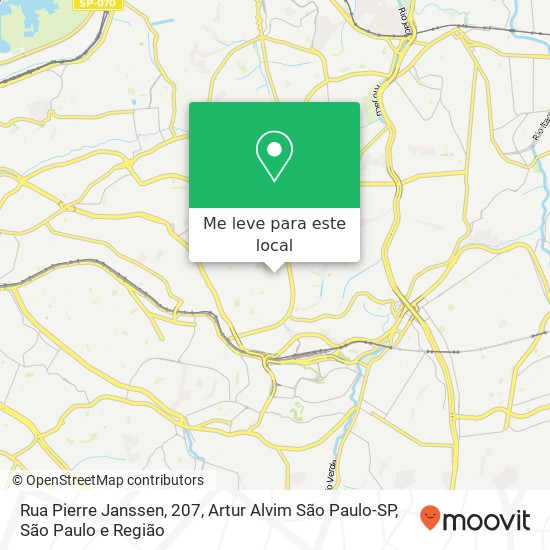Rua Pierre Janssen, 207, Artur Alvim São Paulo-SP mapa
