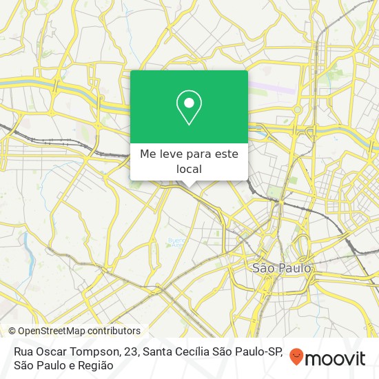 Rua Oscar Tompson, 23, Santa Cecília São Paulo-SP mapa