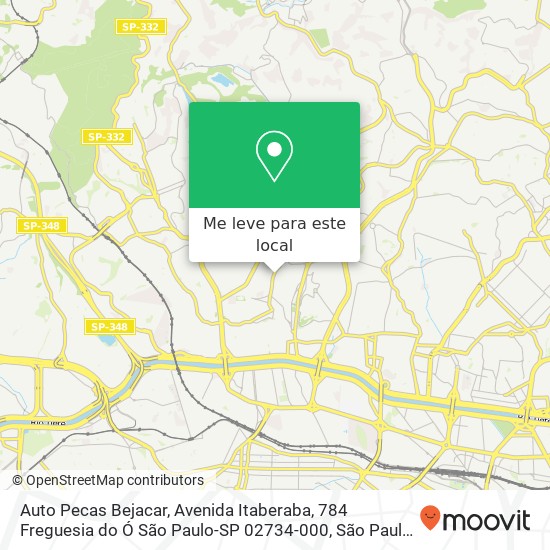 Auto Pecas Bejacar, Avenida Itaberaba, 784 Freguesia do Ó São Paulo-SP 02734-000 mapa