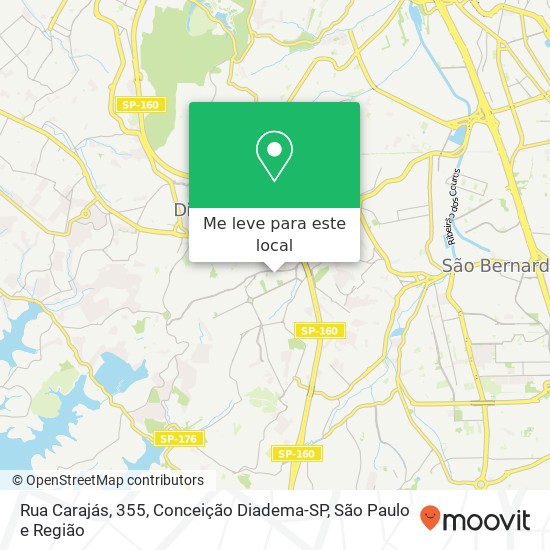 Rua Carajás, 355, Conceição Diadema-SP mapa