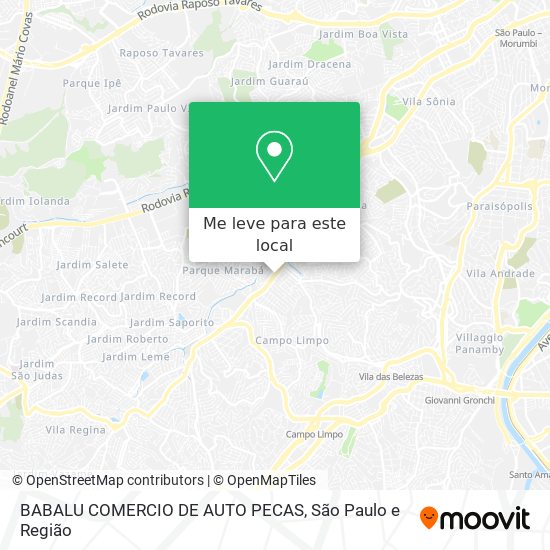 BABALU COMERCIO DE AUTO PECAS mapa