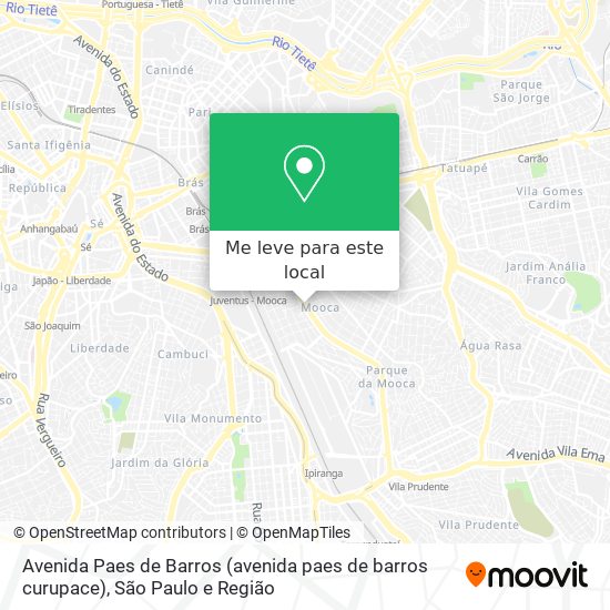 Avenida Paes de Barros (avenida paes de barros curupace) mapa