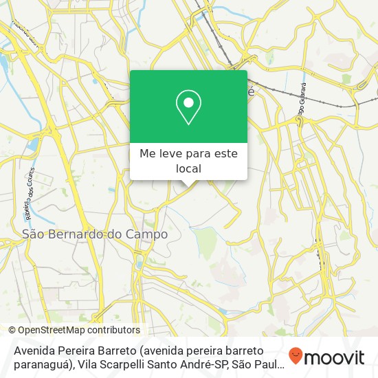 Avenida Pereira Barreto (avenida pereira barreto paranaguá), Vila Scarpelli Santo André-SP mapa