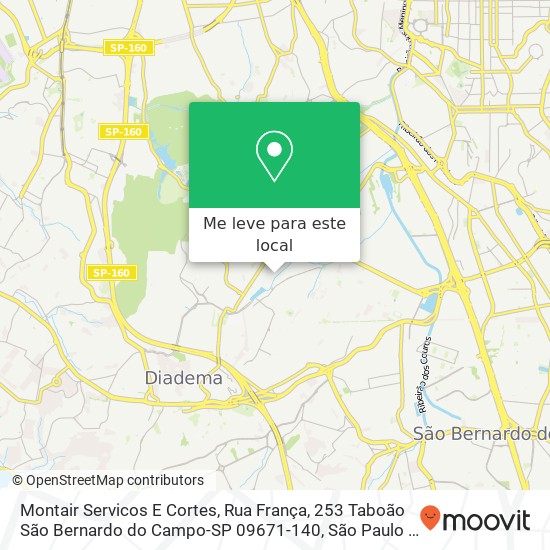 Montair Servicos E Cortes, Rua França, 253 Taboão São Bernardo do Campo-SP 09671-140 mapa