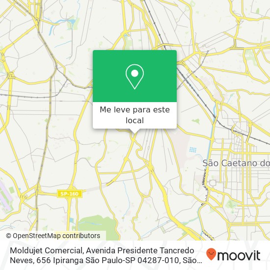 Moldujet Comercial, Avenida Presidente Tancredo Neves, 656 Ipiranga São Paulo-SP 04287-010 mapa