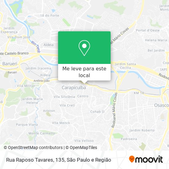 Rua Raposo Tavares, 135 mapa