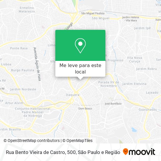 Rua Bento Vieira de Castro, 500 mapa