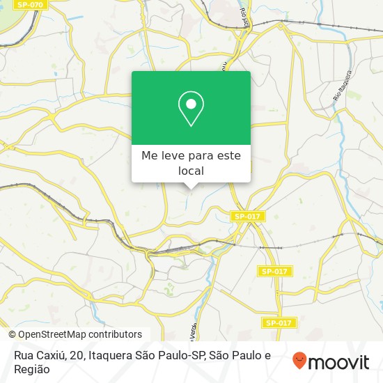 Rua Caxiú, 20, Itaquera São Paulo-SP mapa