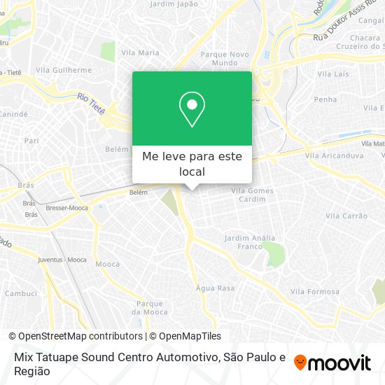 Mix Tatuape Sound Centro Automotivo mapa