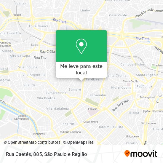 Rua Caetés, 885 mapa