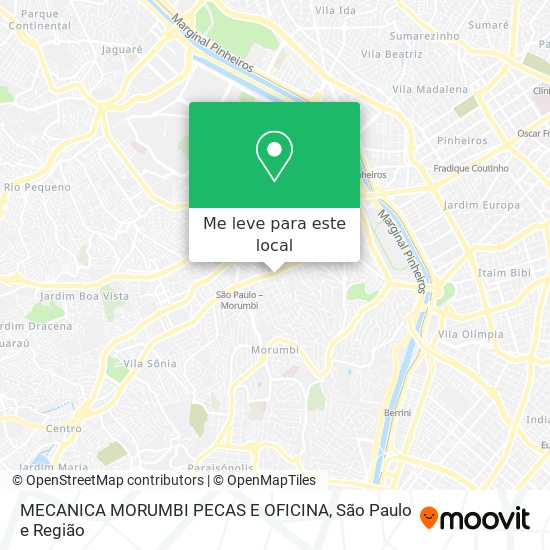 MECANICA MORUMBI PECAS E OFICINA mapa