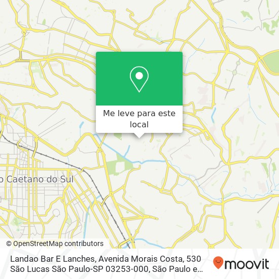 Landao Bar E Lanches, Avenida Morais Costa, 530 São Lucas São Paulo-SP 03253-000 mapa