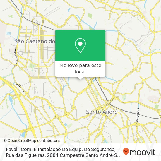 Favalli Com. E Instalacao De Equip. De Seguranca, Rua das Figueiras, 2084 Campestre Santo André-SP 09080-300 mapa