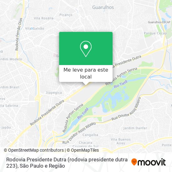 Rodovia Presidente Dutra (rodovia presidente dutra 223) mapa