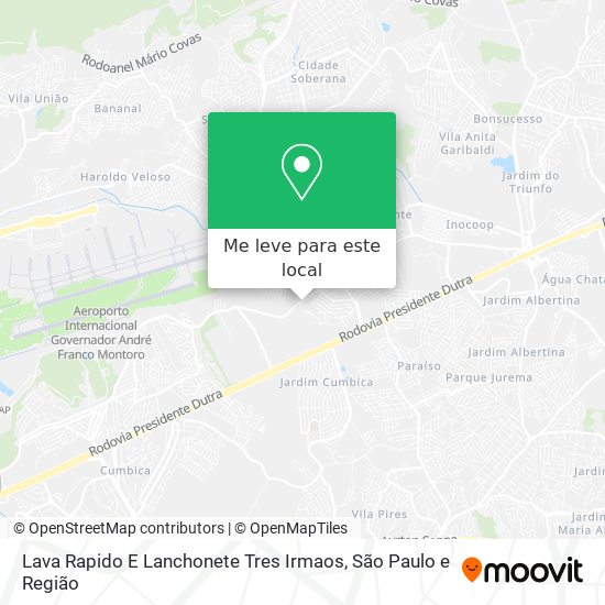 Lava Rapido E Lanchonete Tres Irmaos mapa