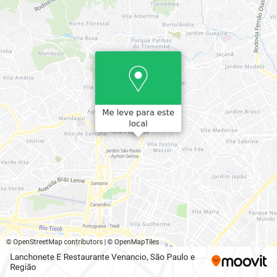 Lanchonete E Restaurante Venancio mapa