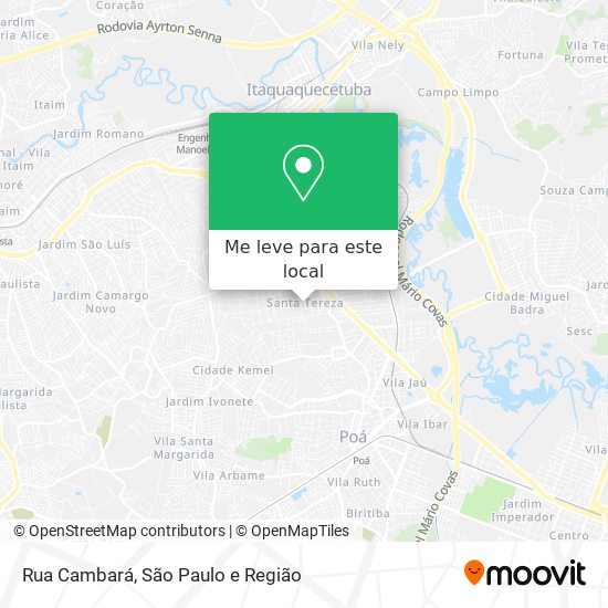 Rua Cambará mapa
