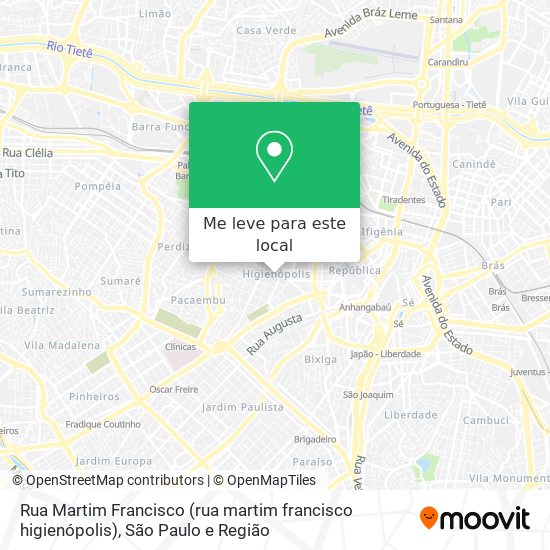 Rua Martim Francisco (rua martim francisco higienópolis) mapa