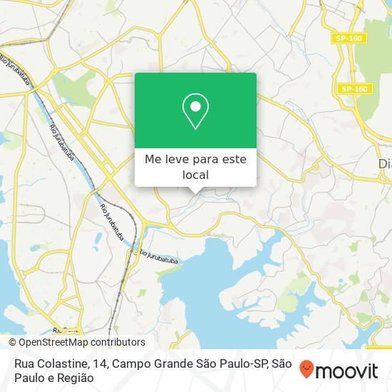 Rua Colastine, 14, Campo Grande São Paulo-SP mapa