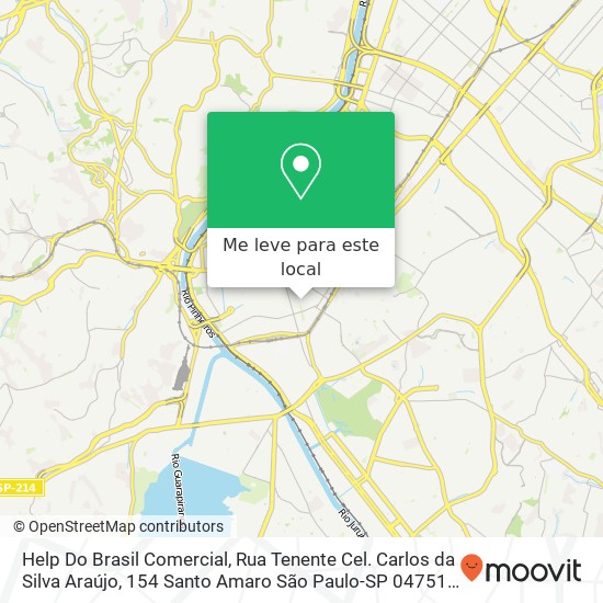 Help Do Brasil Comercial, Rua Tenente Cel. Carlos da Silva Araújo, 154 Santo Amaro São Paulo-SP 04751-050 mapa
