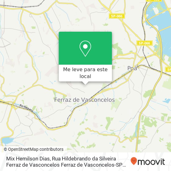 Mix Hemilson Dias, Rua Hildebrando da Silveira Ferraz de Vasconcelos Ferraz de Vasconcelos-SP 08545-000 mapa