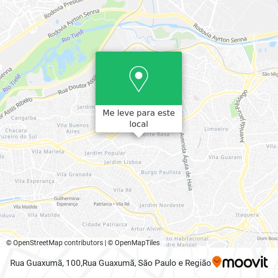 Rua Guaxumã, 100,Rua Guaxumã mapa