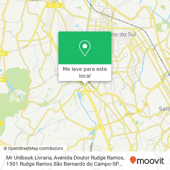 Mr Unibook Livraria, Avenida Doutor Rudge Ramos, 1501 Rudge Ramos São Bernardo do Campo-SP 09639-000 mapa