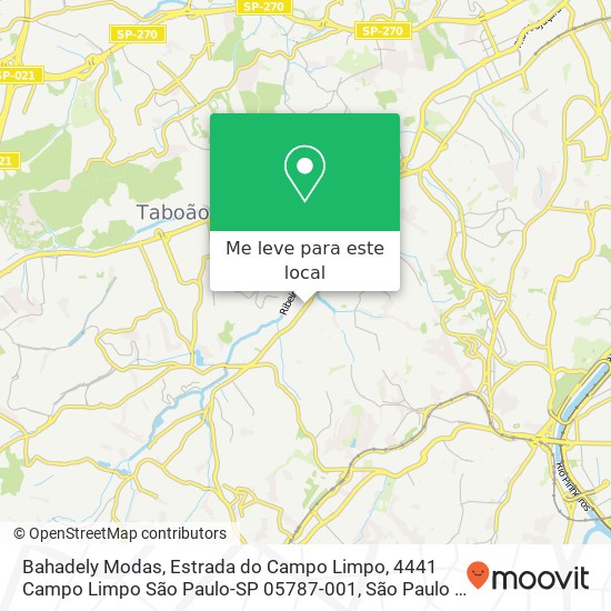 Bahadely Modas, Estrada do Campo Limpo, 4441 Campo Limpo São Paulo-SP 05787-001 mapa