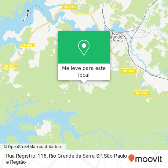 Rua Registro, 118, Rio Grande da Serra-SP mapa
