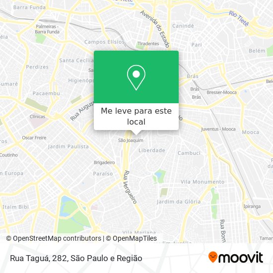 Rua Taguá, 282 mapa