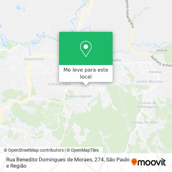 Rua Benedito Domingues de Moraes, 274 mapa