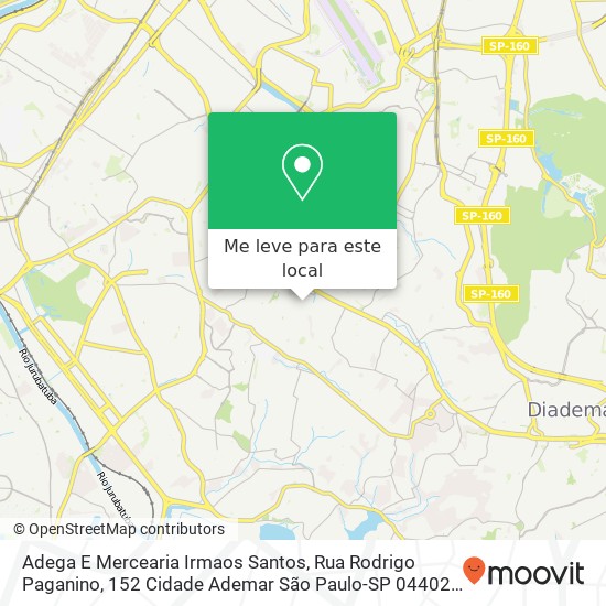 Adega E Mercearia Irmaos Santos, Rua Rodrigo Paganino, 152 Cidade Ademar São Paulo-SP 04402-170 mapa