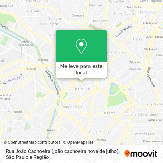Rua João Cachoeira (joão cachoeira nove de julho) mapa