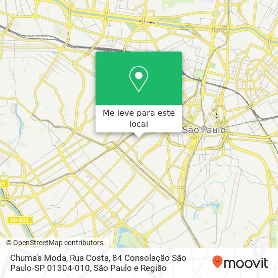 Chuma's Moda, Rua Costa, 84 Consolação São Paulo-SP 01304-010 mapa