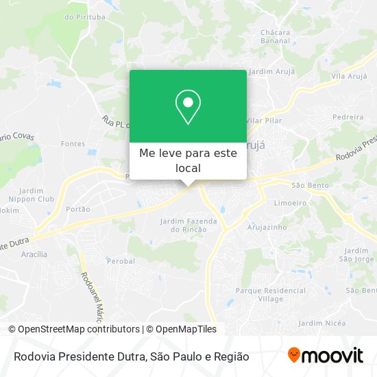 Rodovia Presidente Dutra mapa